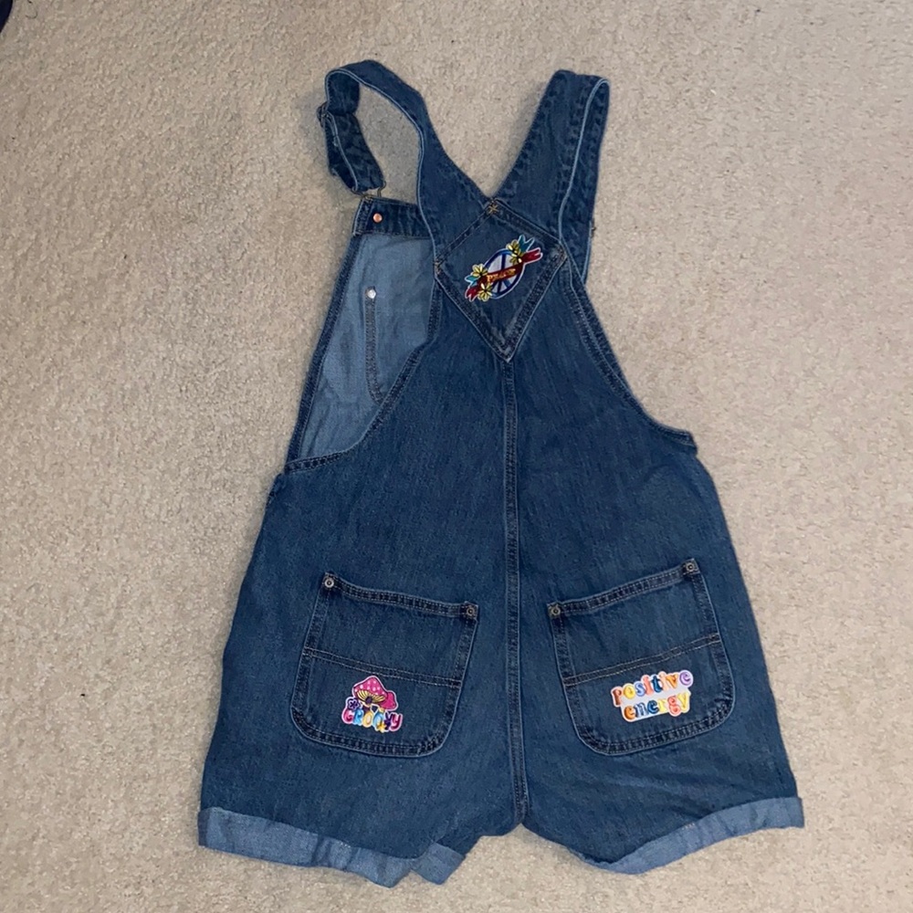 Cut hand patched Old Navy jean overalls